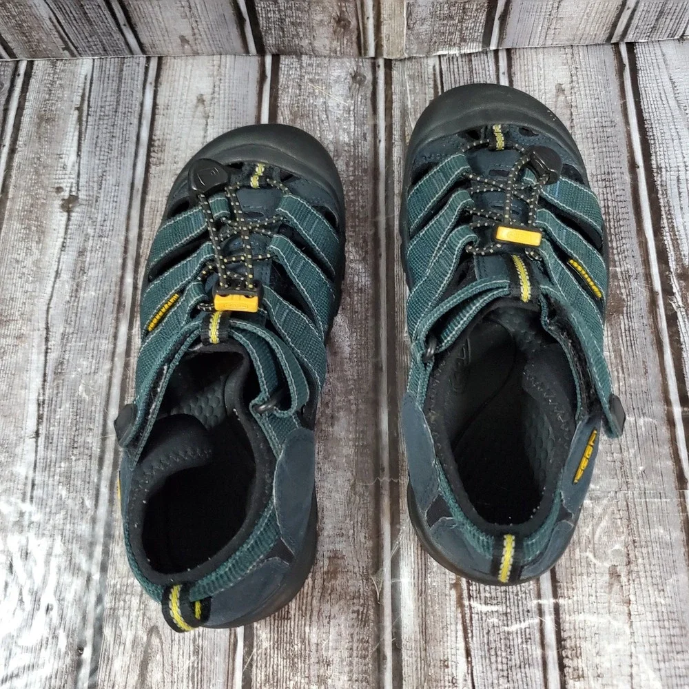 KEEN Youth Newport H2 Waterproof Sandals Green Blue Hiking Shoes 1006557 Size 3